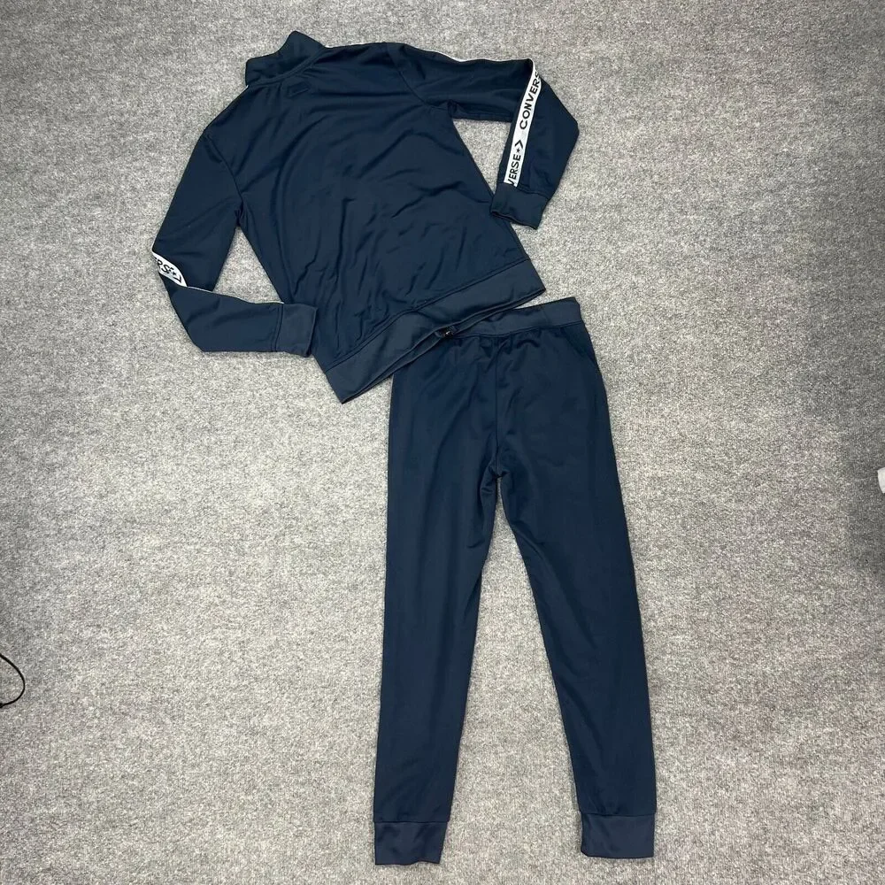 Converse Tracksuit Youth Boys M/L Medium/Large Navy Full Zip Skater Set *READ
